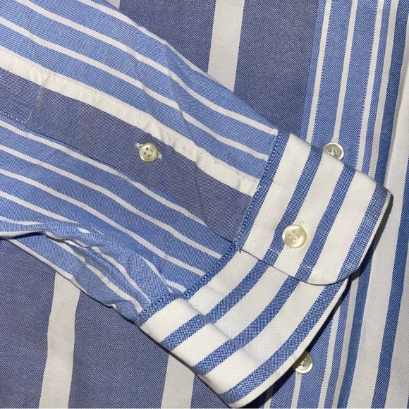 Polo Ralph Lauren Classic Fit Striped Oxford Fun Shirt  Mens Size XXL Blue White - Picture 10 of 10